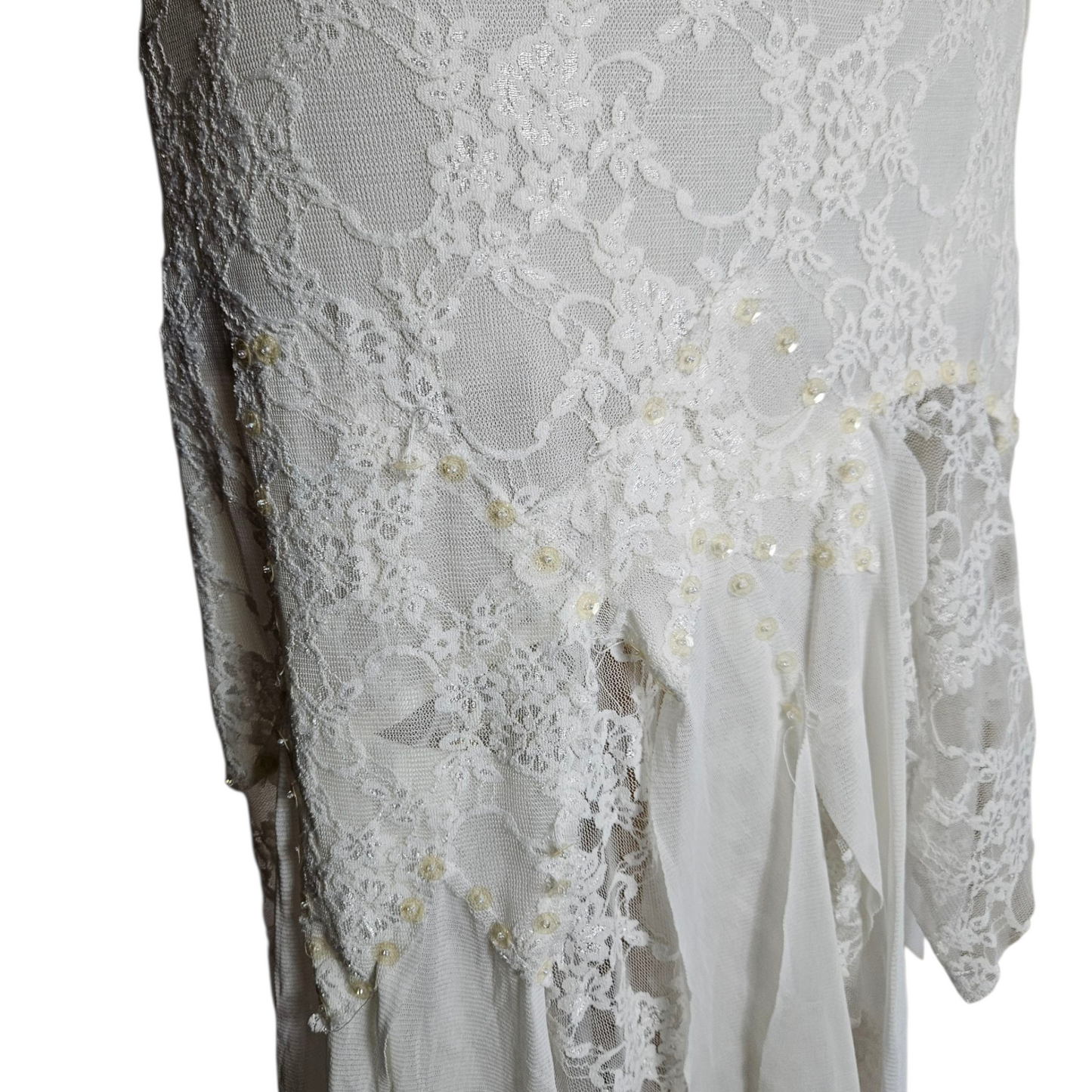 Robe asymétrique dentelle blanche