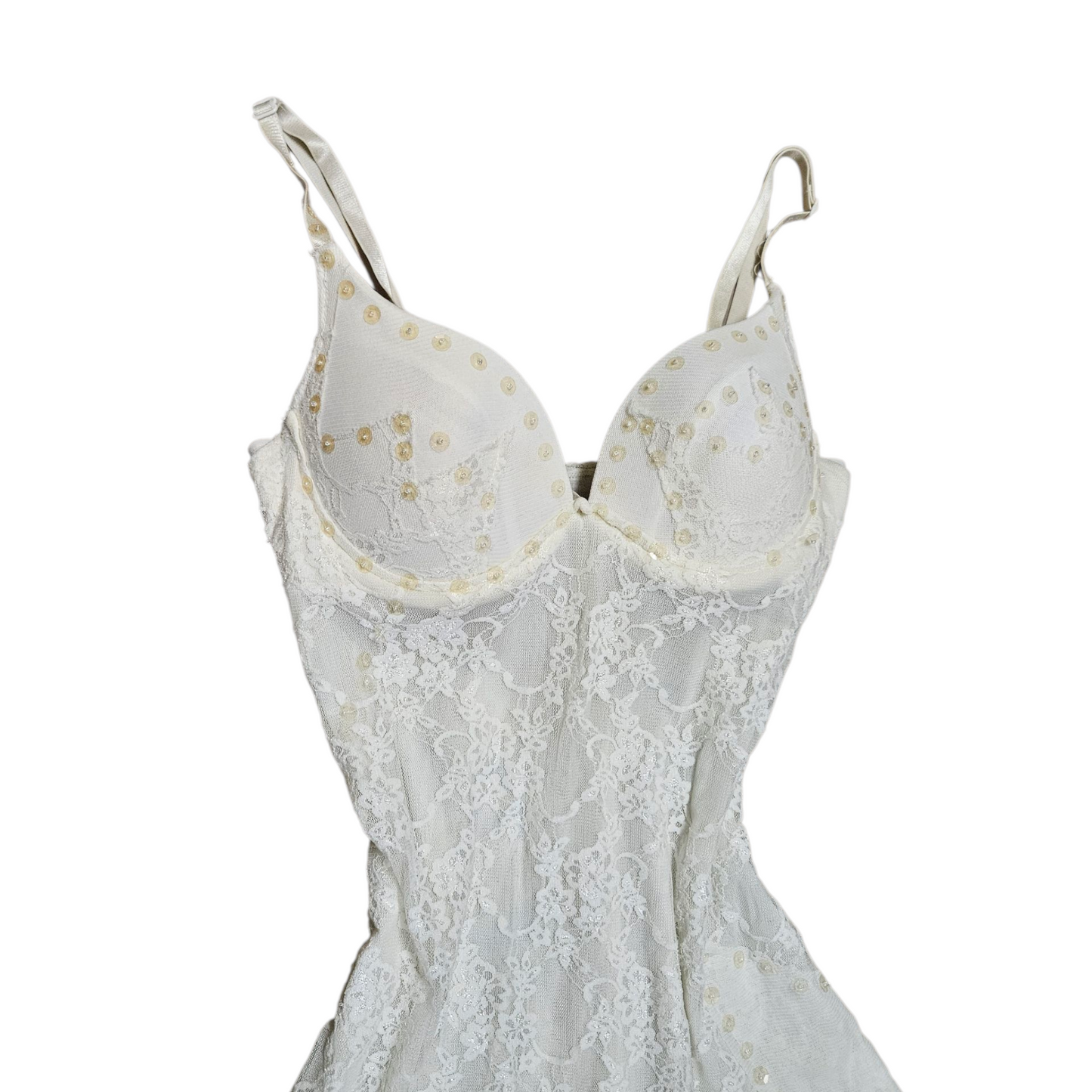 Robe asymétrique dentelle blanche
