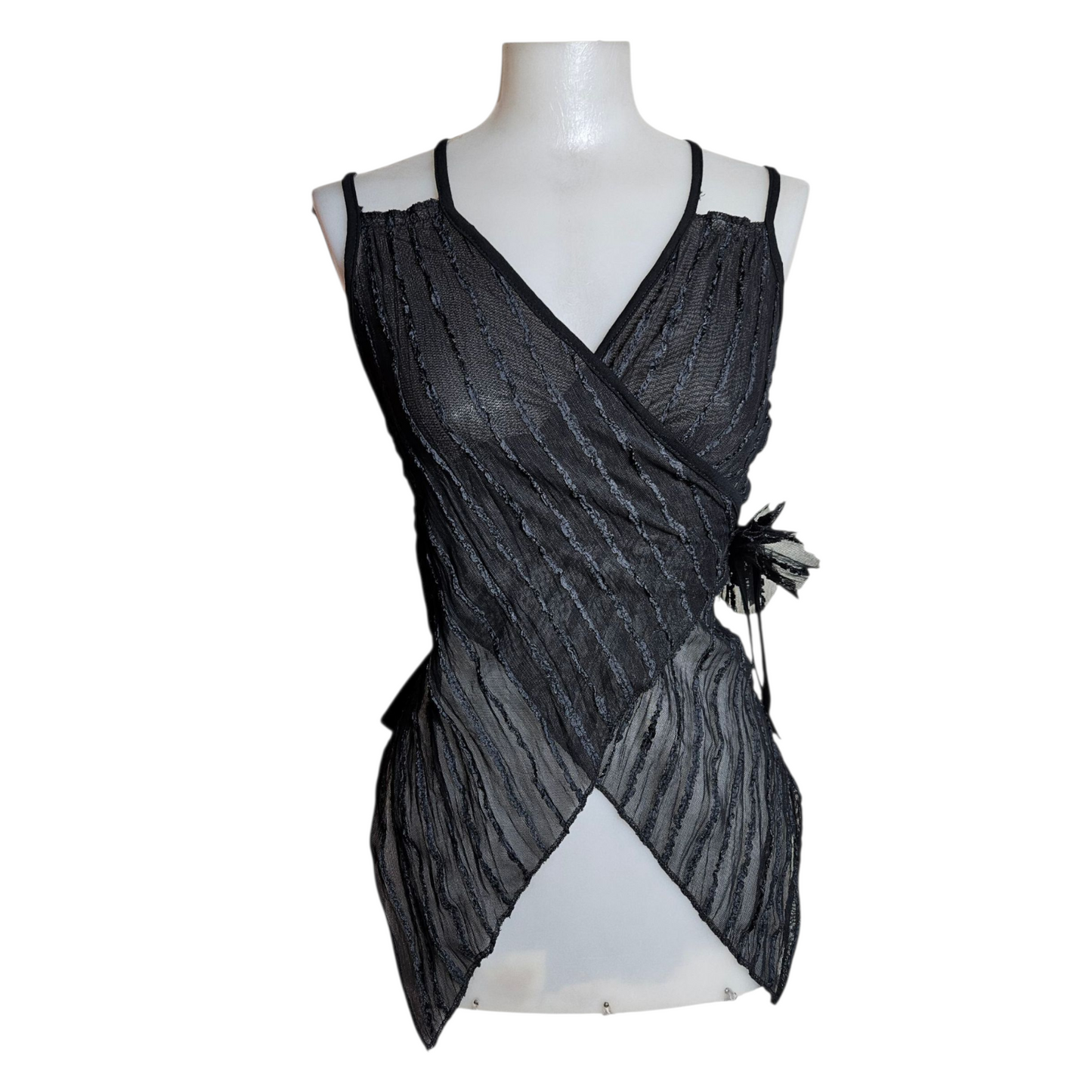 Wrap-over voile top