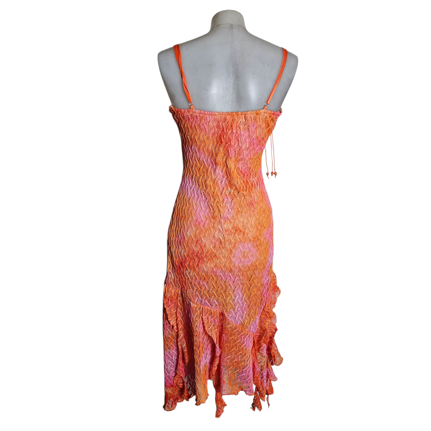 Robe en dentelle à franges perlées