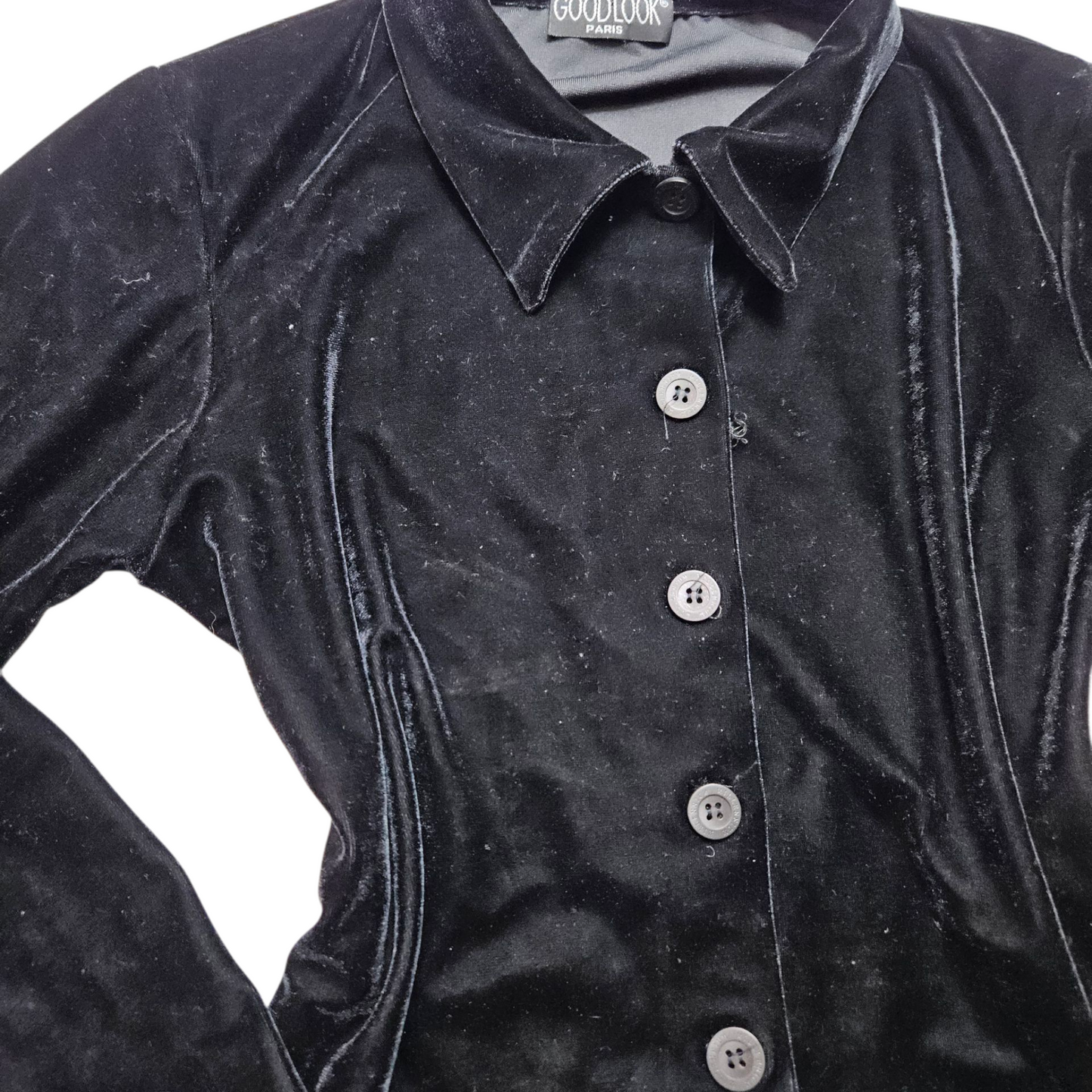 Surchemise noire en velours ras