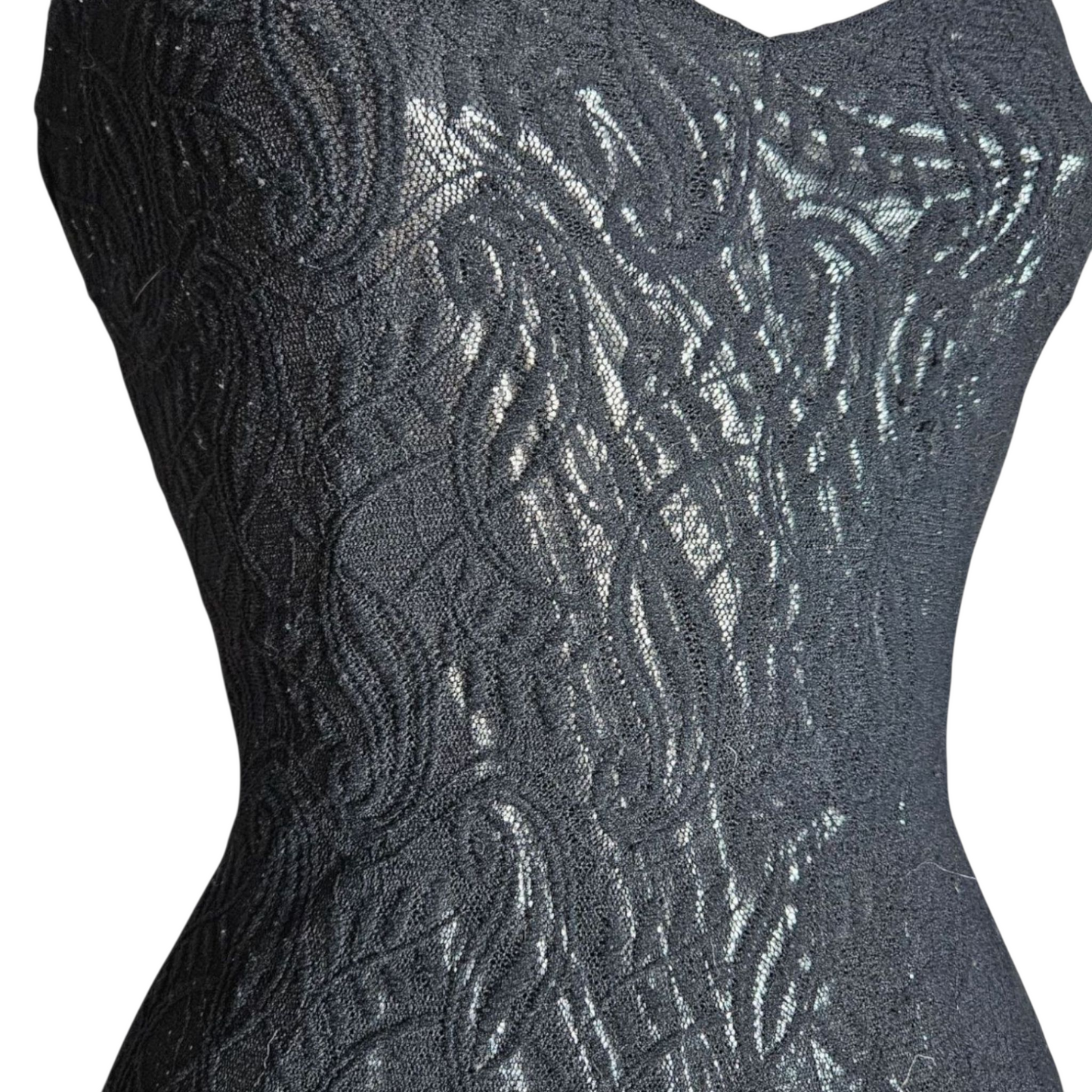 Black lace dress with silver lining