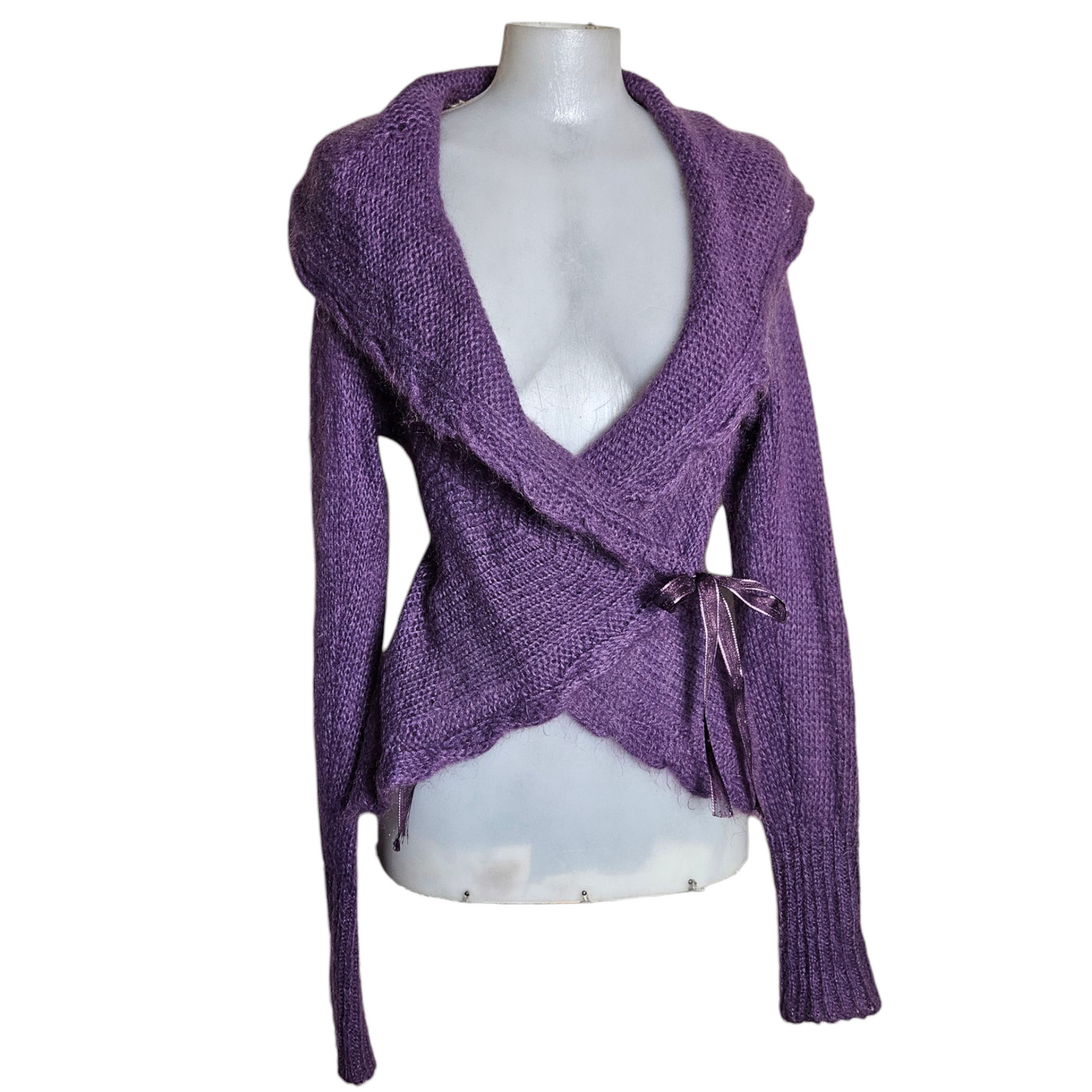 Purple wrap cardigan