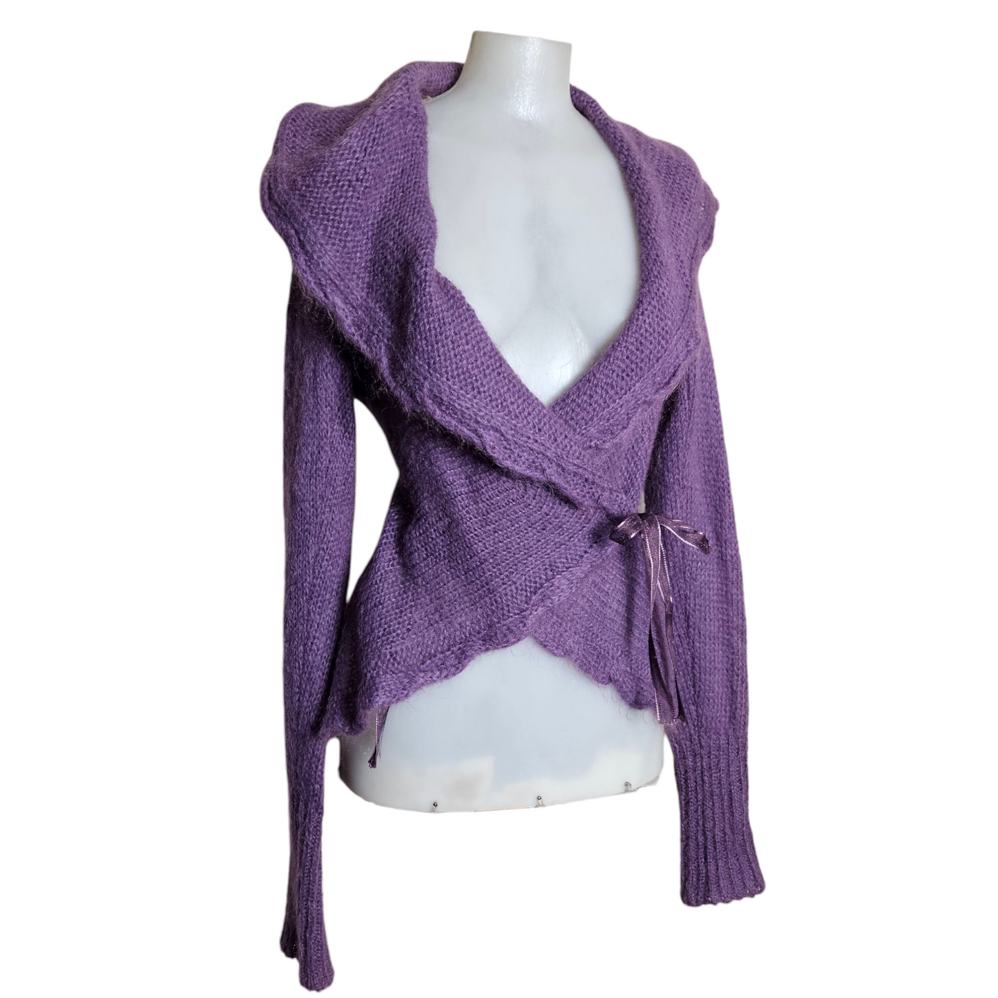 Purple wrap cardigan