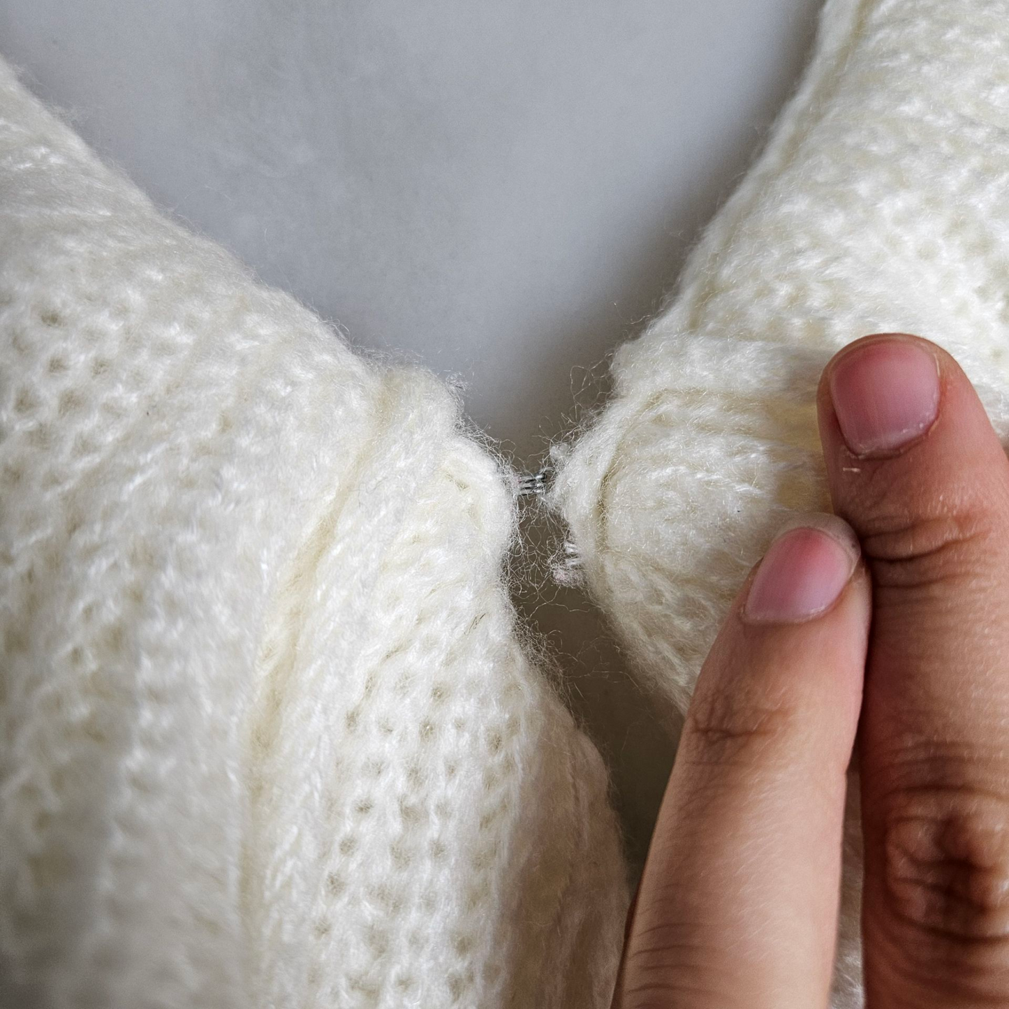 Cream ruffled cardigan