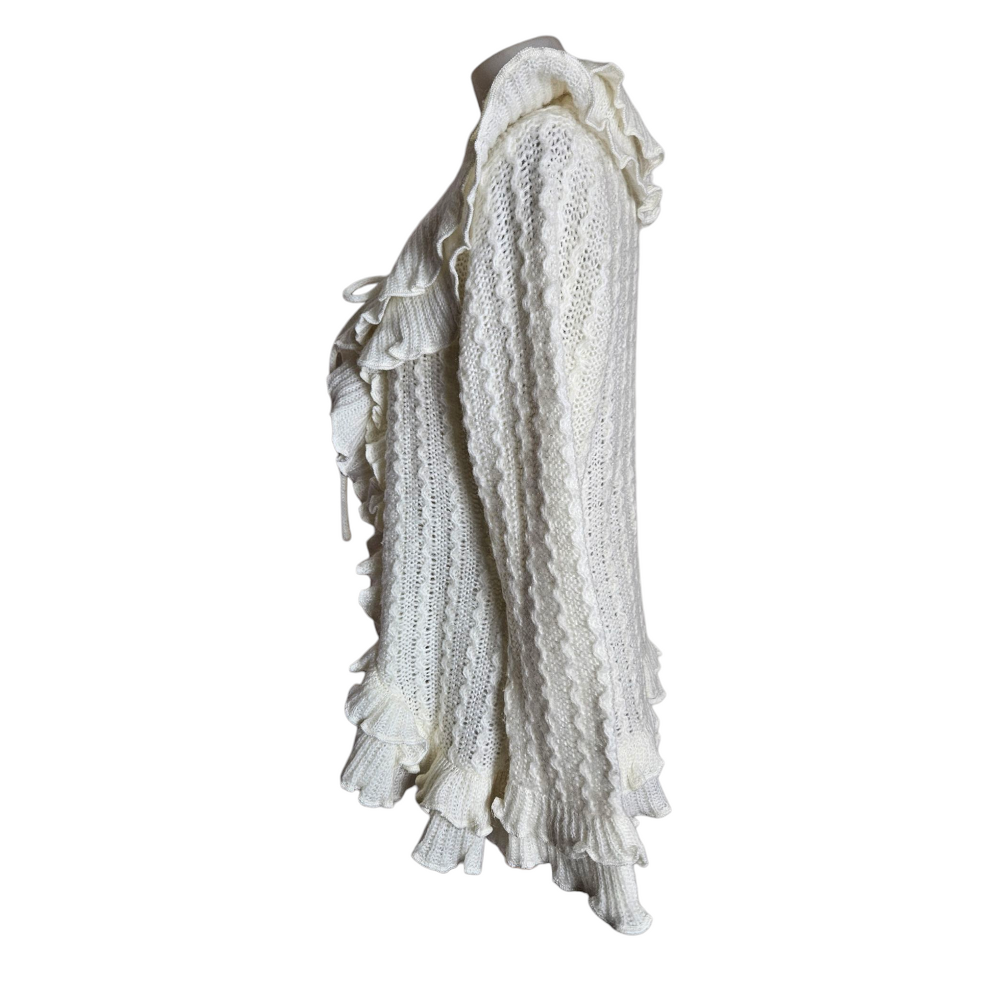 Cream ruffled cardigan