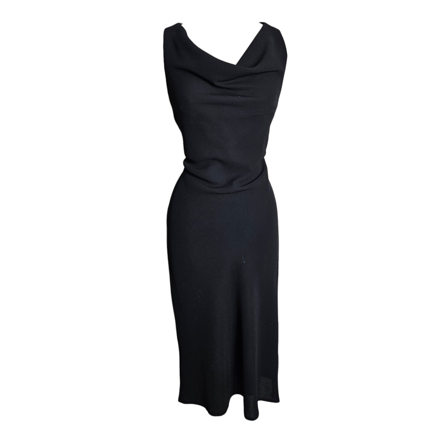 Black cowl neck dress