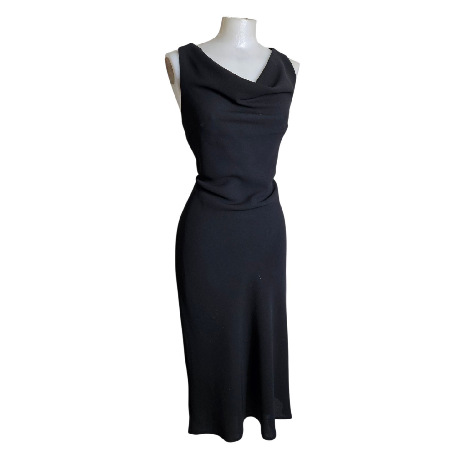 Black cowl neck dress