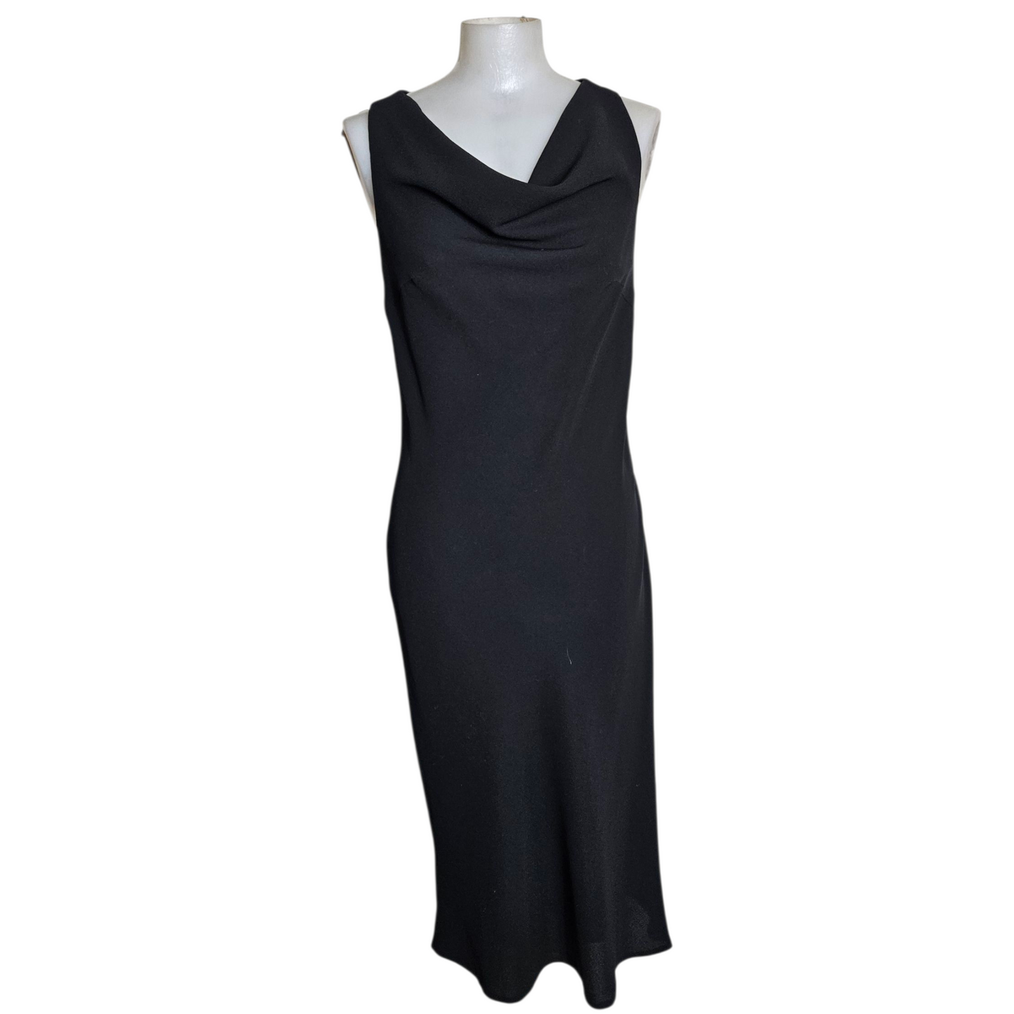Black cowl neck dress