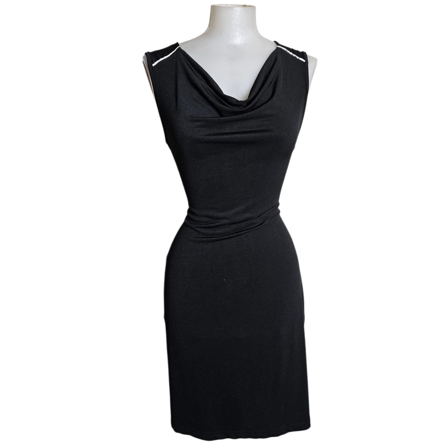 Black cowl neck dress