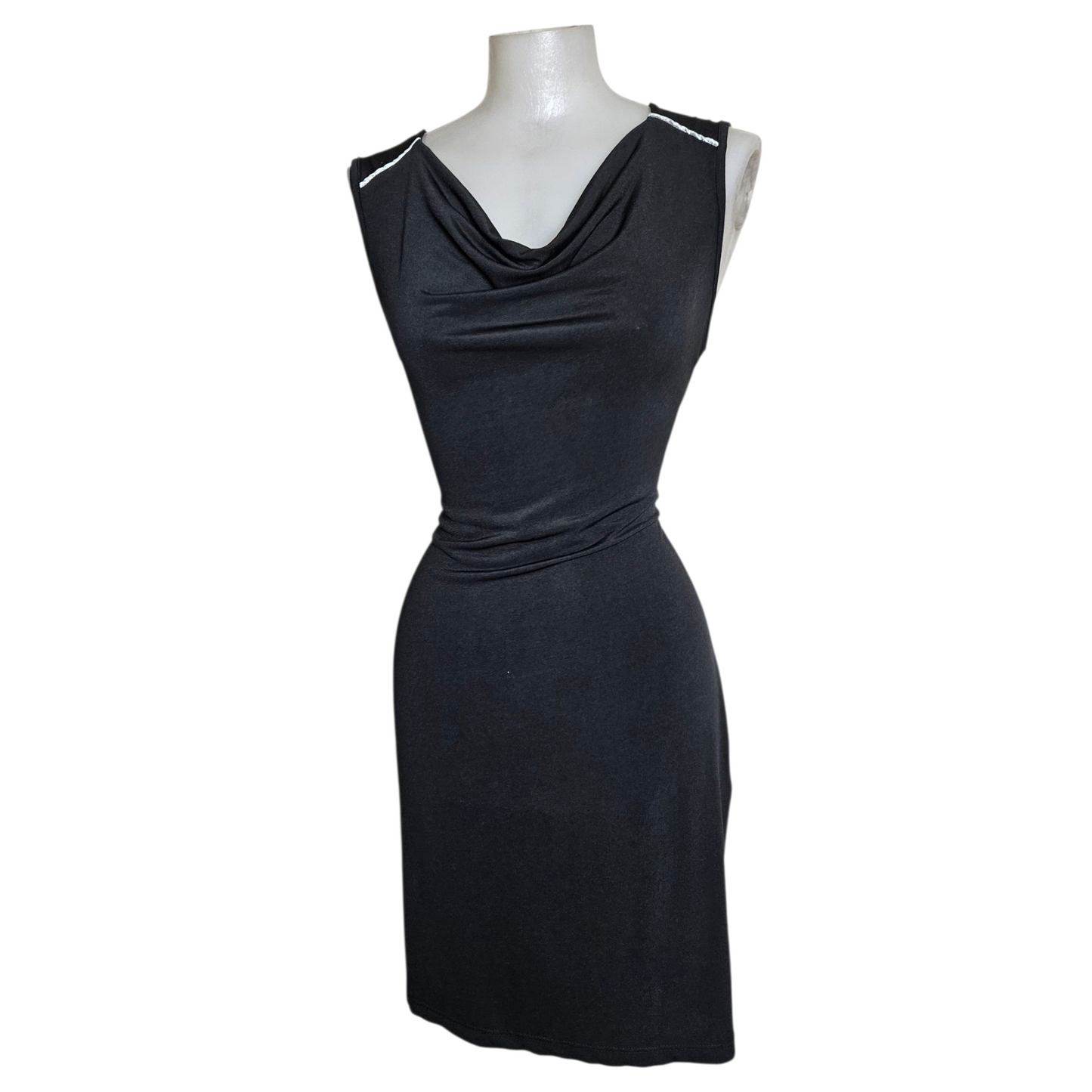 Black cowl neck dress