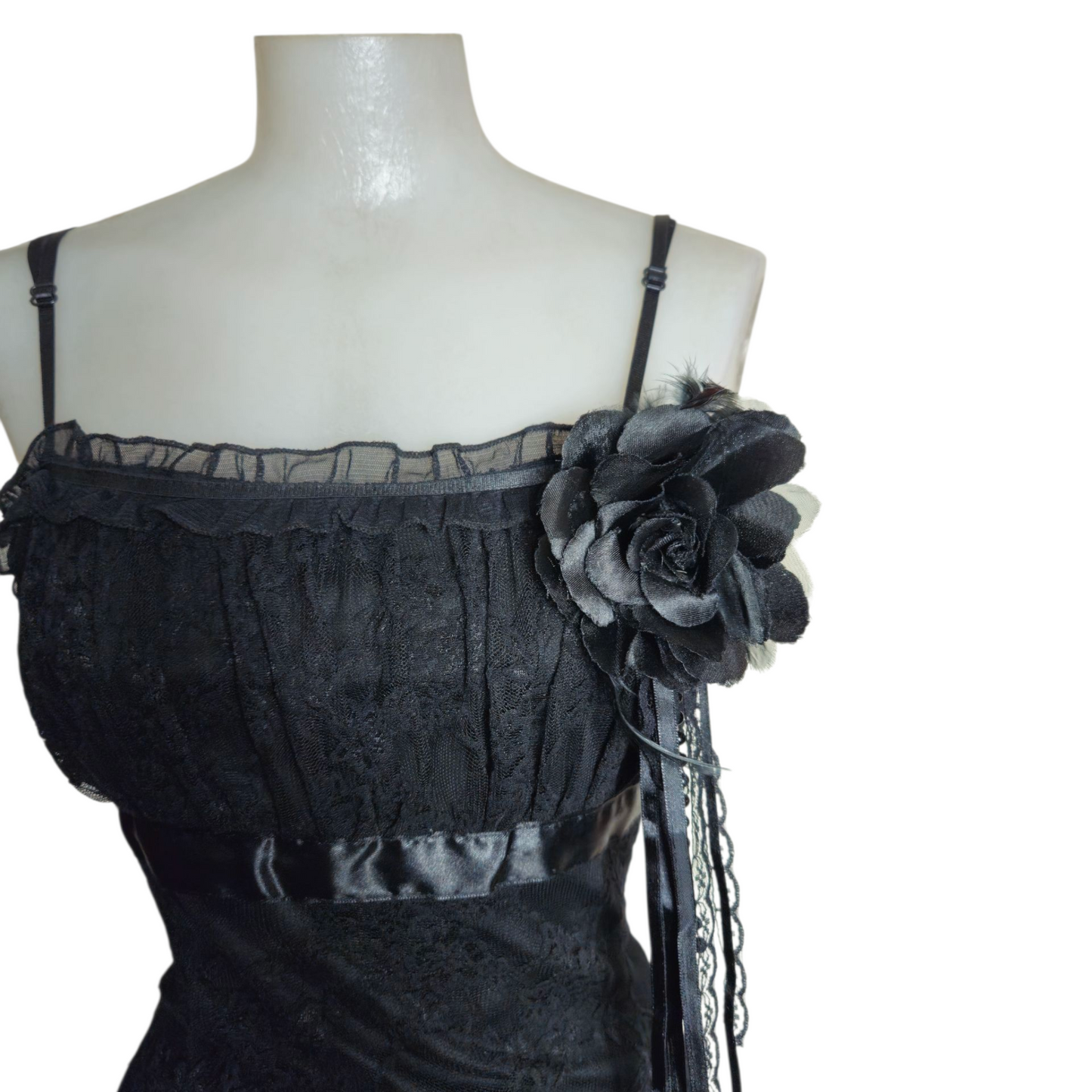 Asymmetrical dress with lace