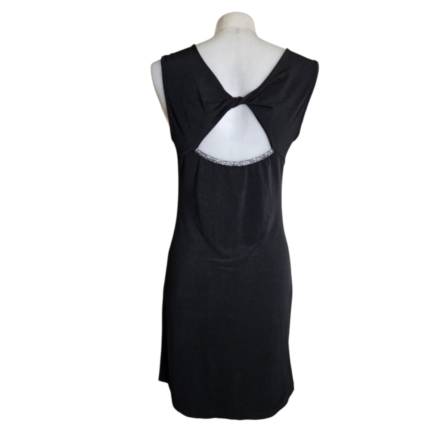 Black cowl neck dress