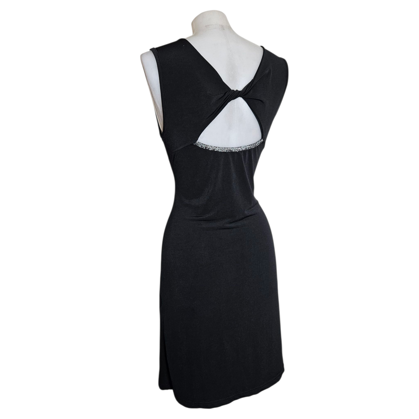 Black cowl neck dress