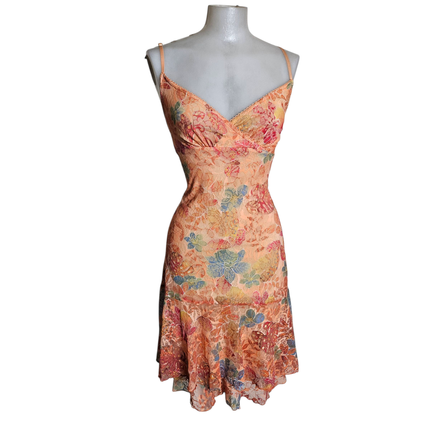 Short orange lace dress