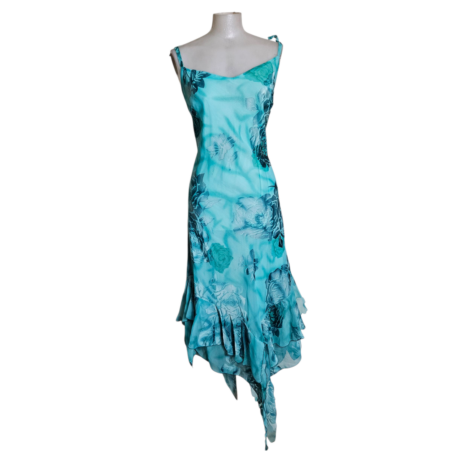 Blue floral voile dress