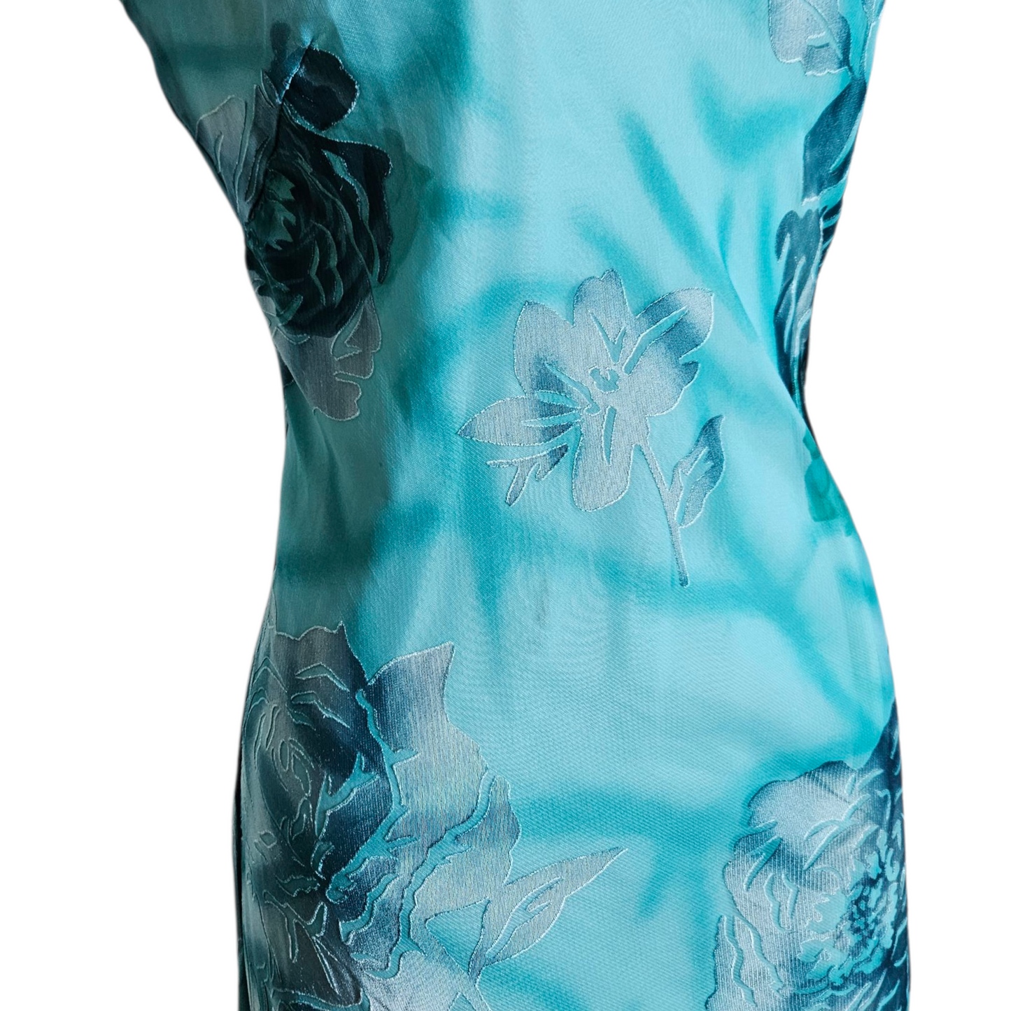 Blue floral voile dress