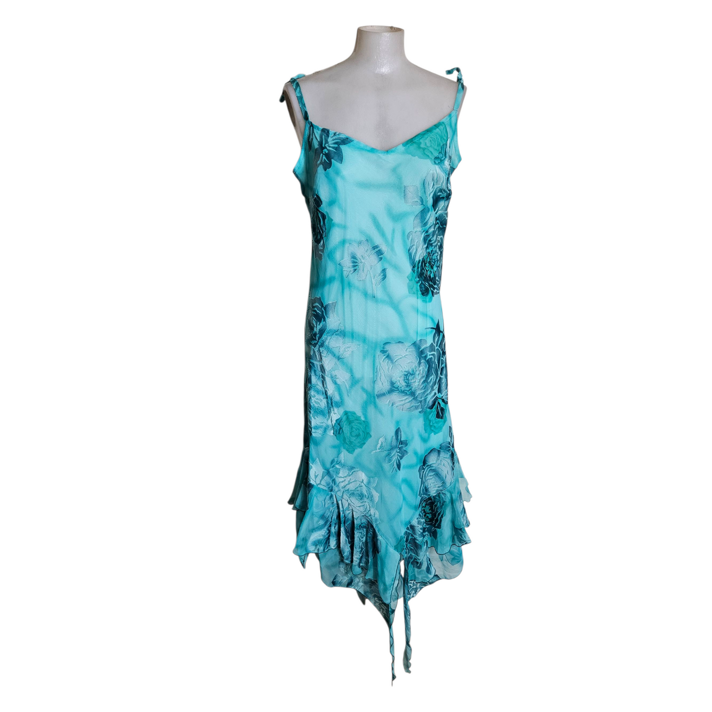 Blue floral voile dress
