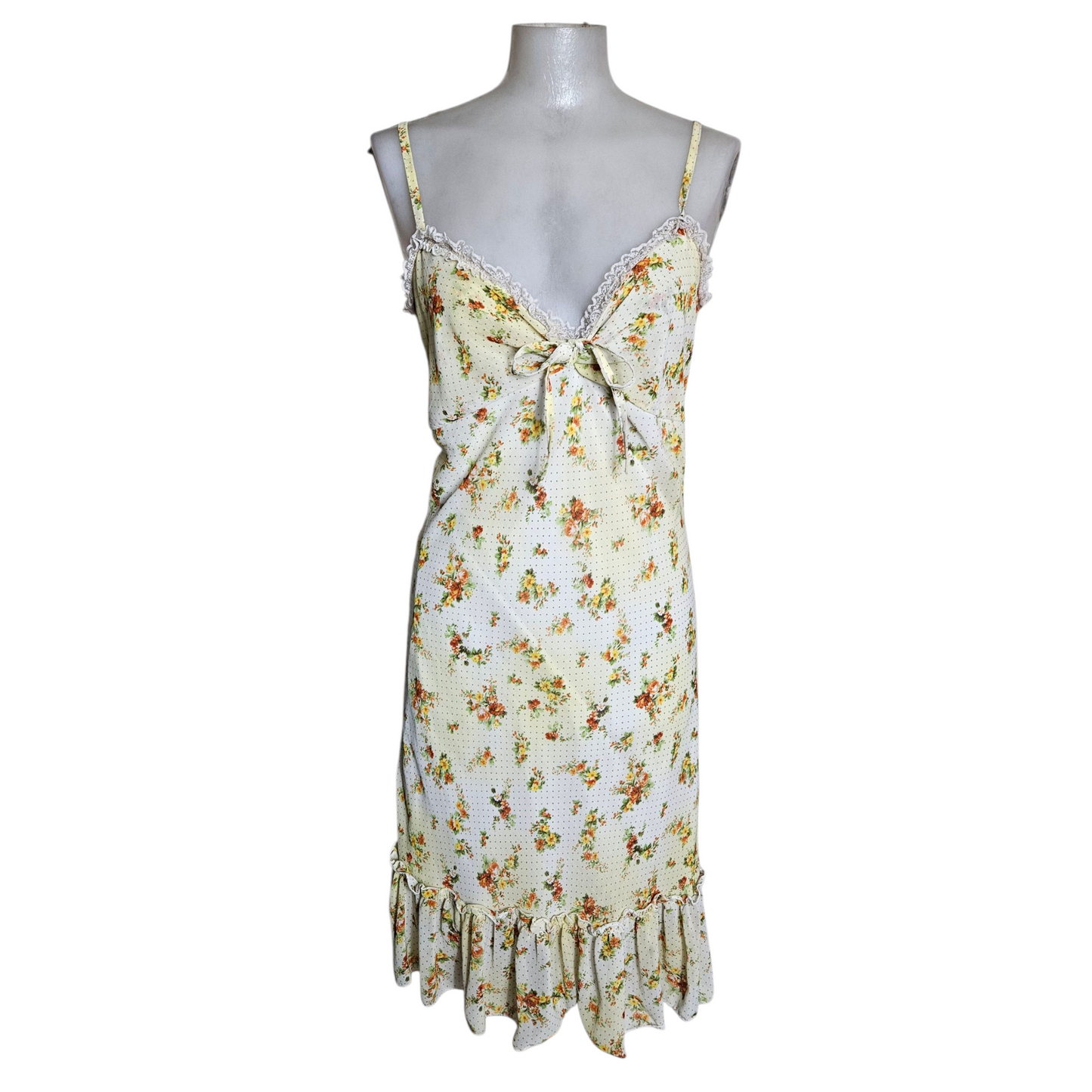 Light voile dress with floral pattern
