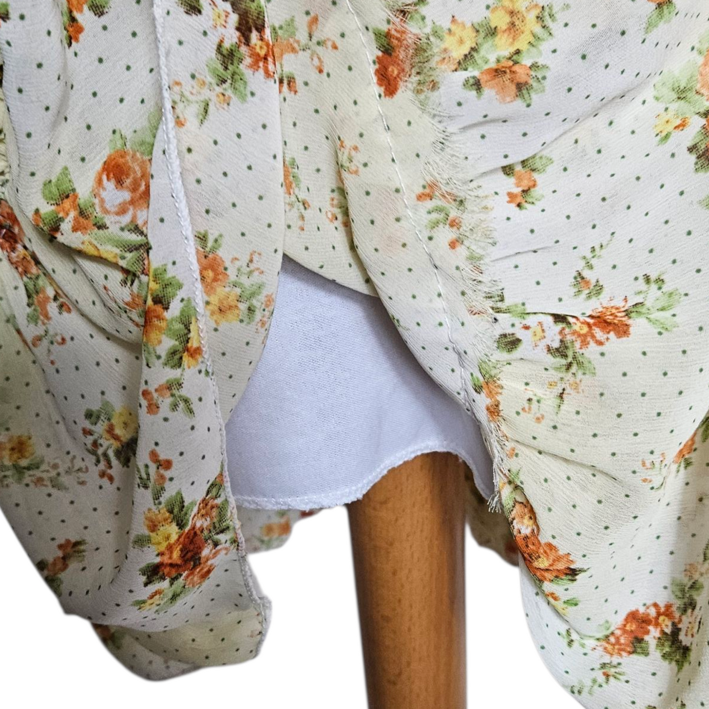 Light voile dress with floral pattern