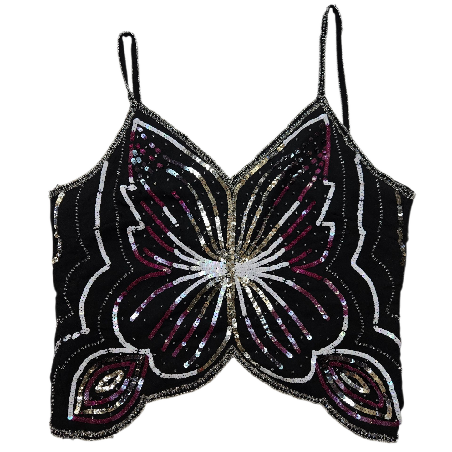 Haut dos nu en forme de papillon noir