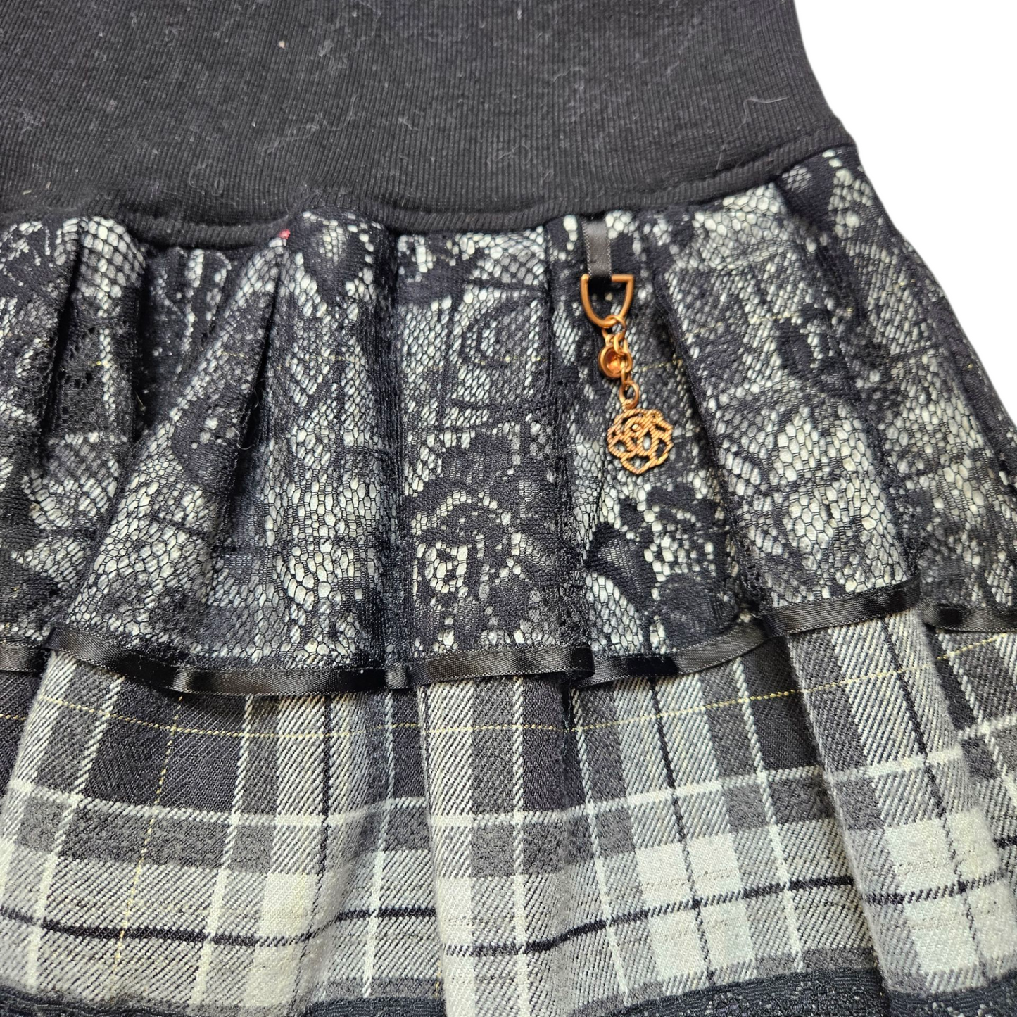 Mini jupe tartan avec dentelle
