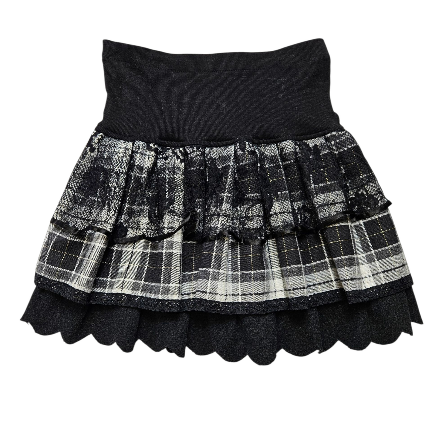 Mini jupe tartan avec dentelle