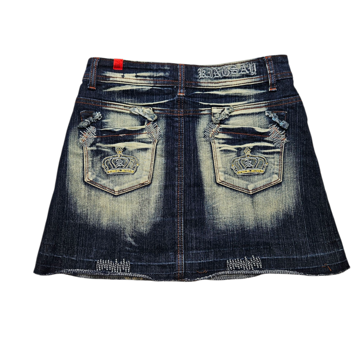Mini jupe en denim délavée