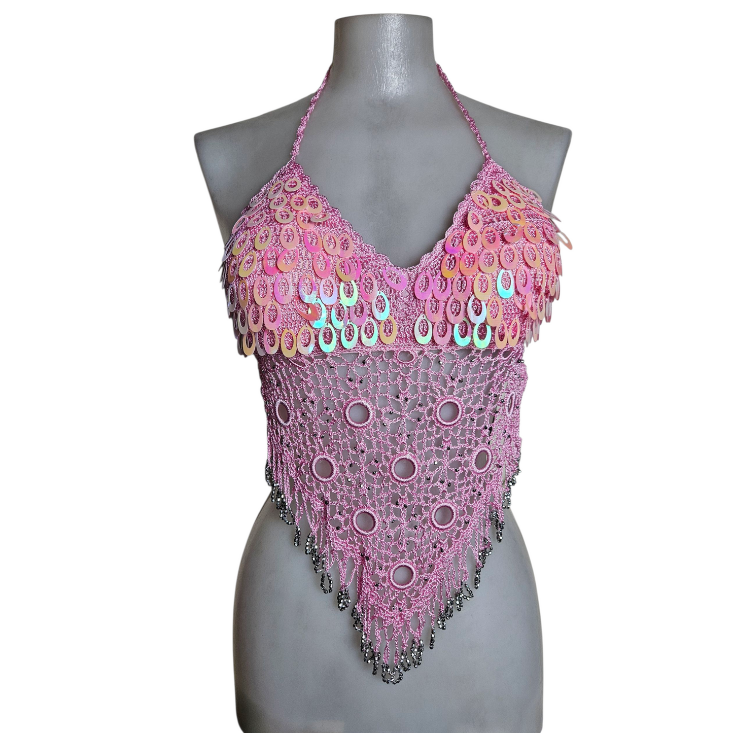 Dos nu brodé de sequins