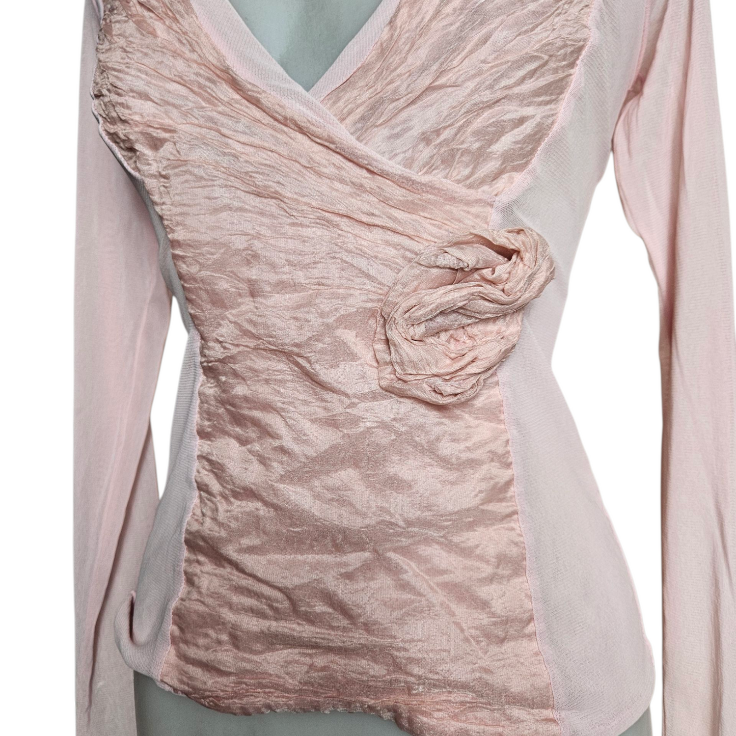 Powder pink two-material top