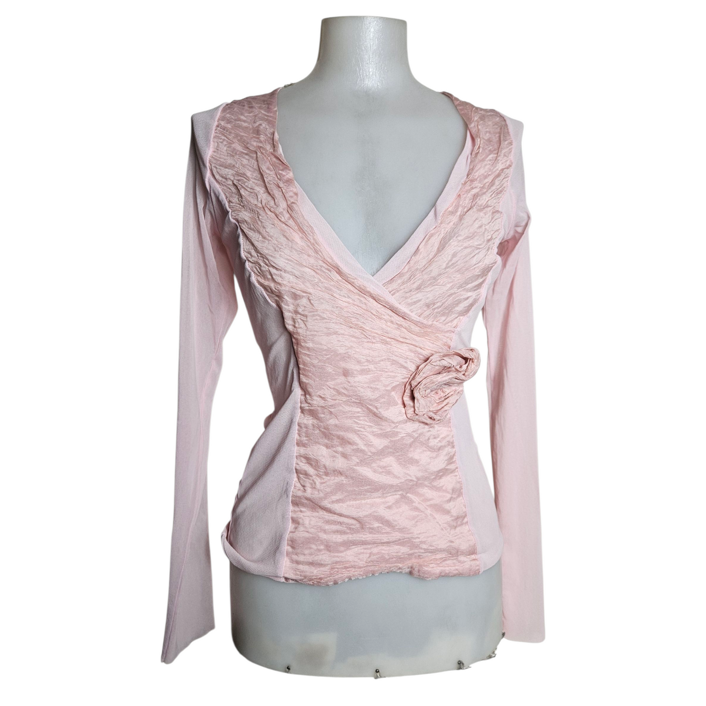 Powder pink two-material top