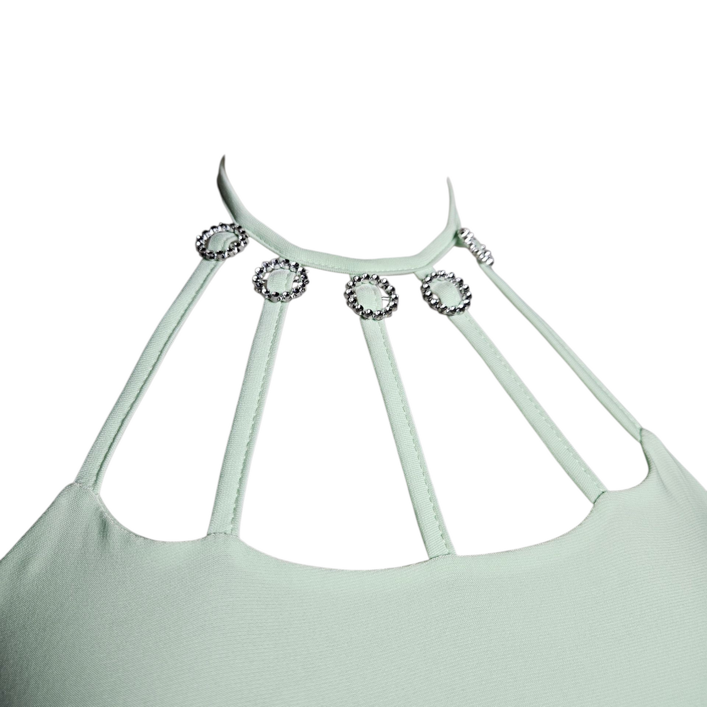 Haut dos nu avec boucles en strass