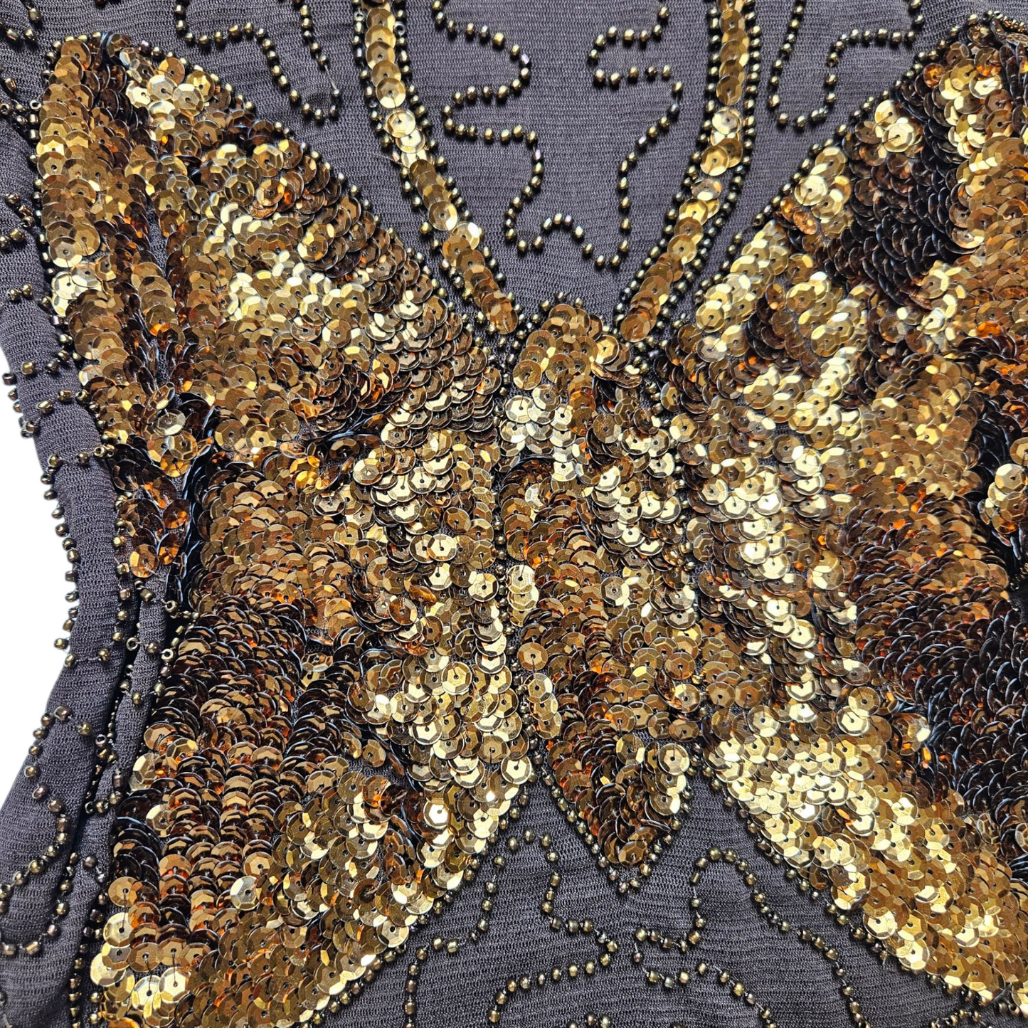 Brown voile top with sequins