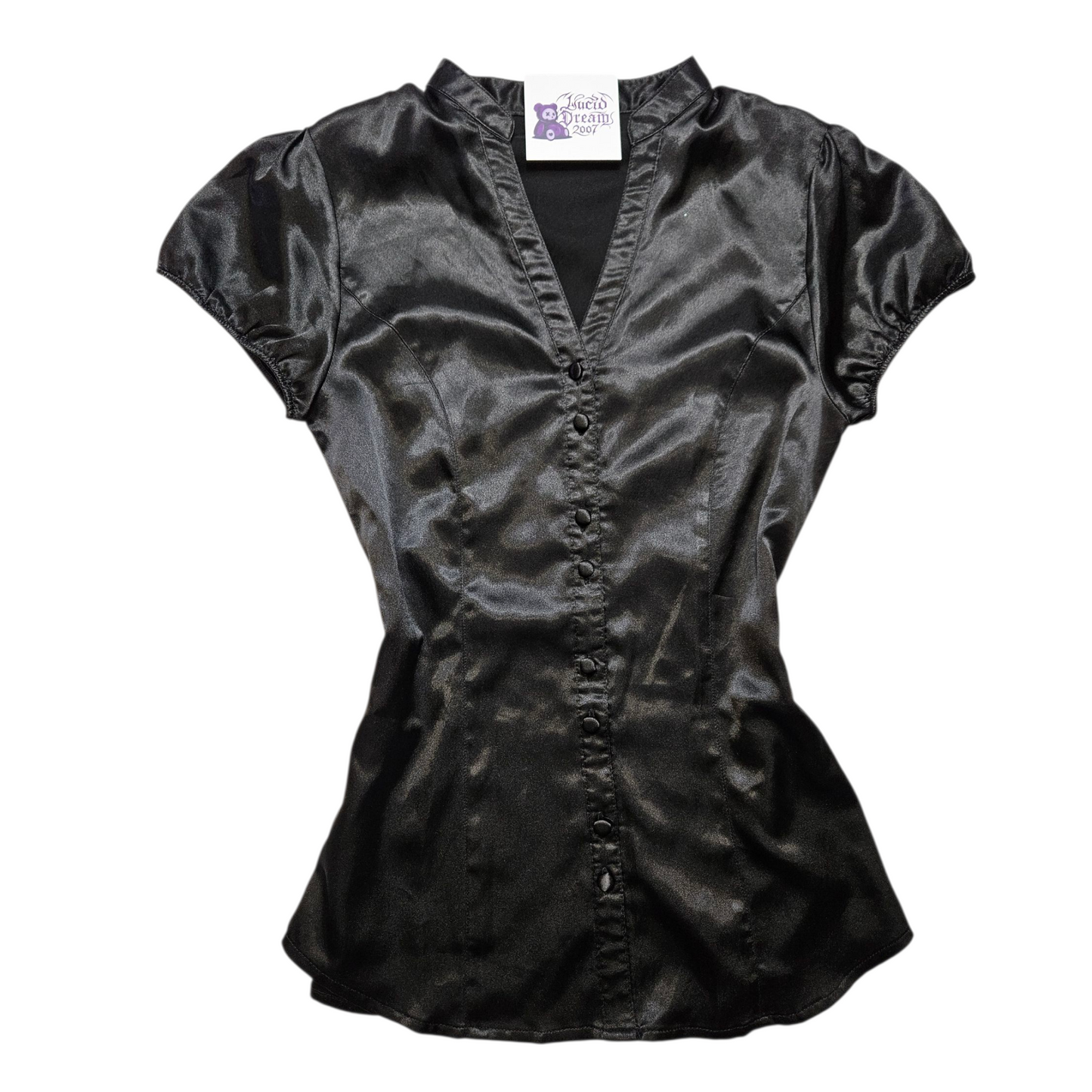 Chemise satinée noire