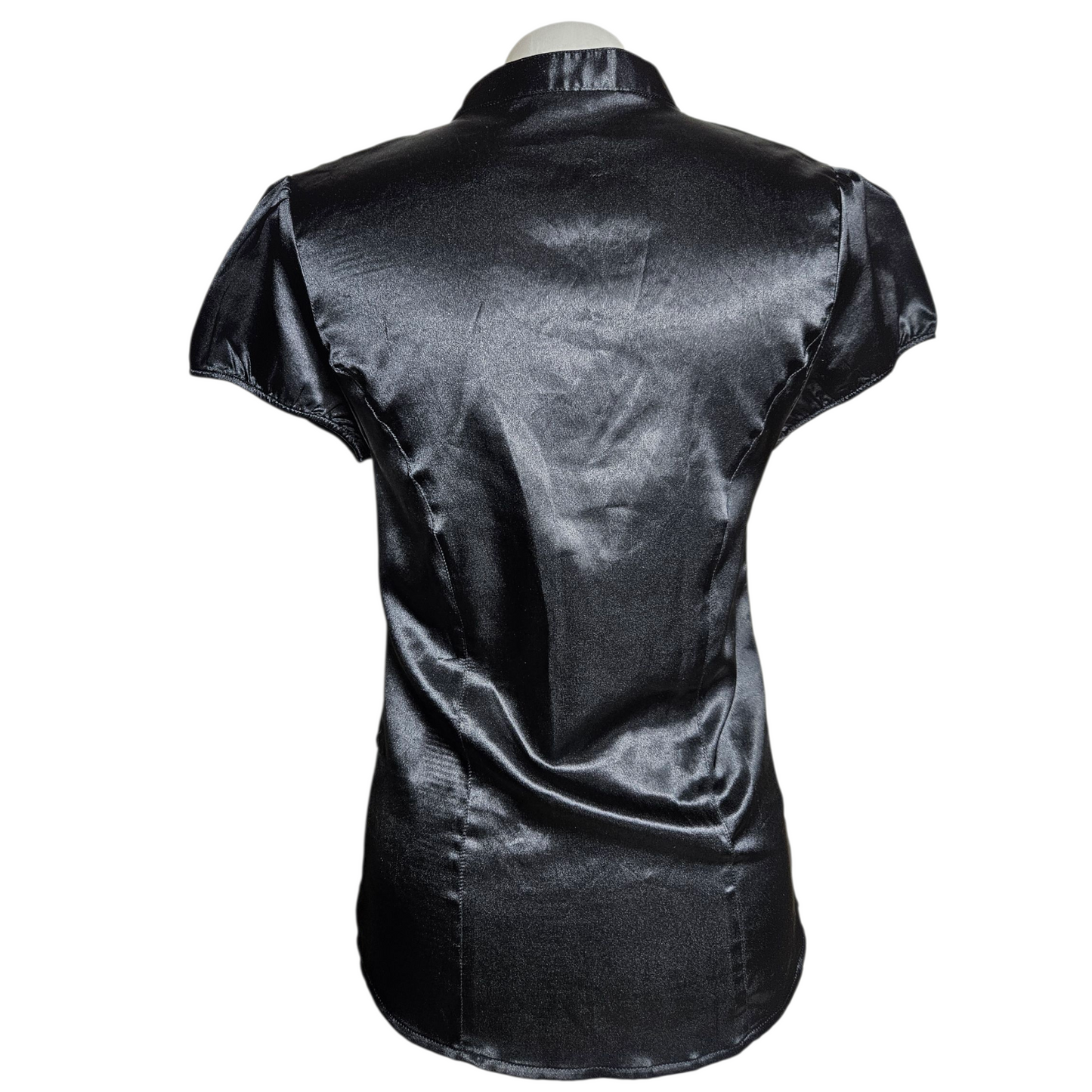 Chemise satinée noire