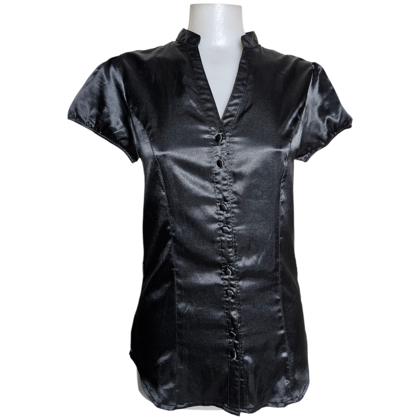 Chemise satinée noire