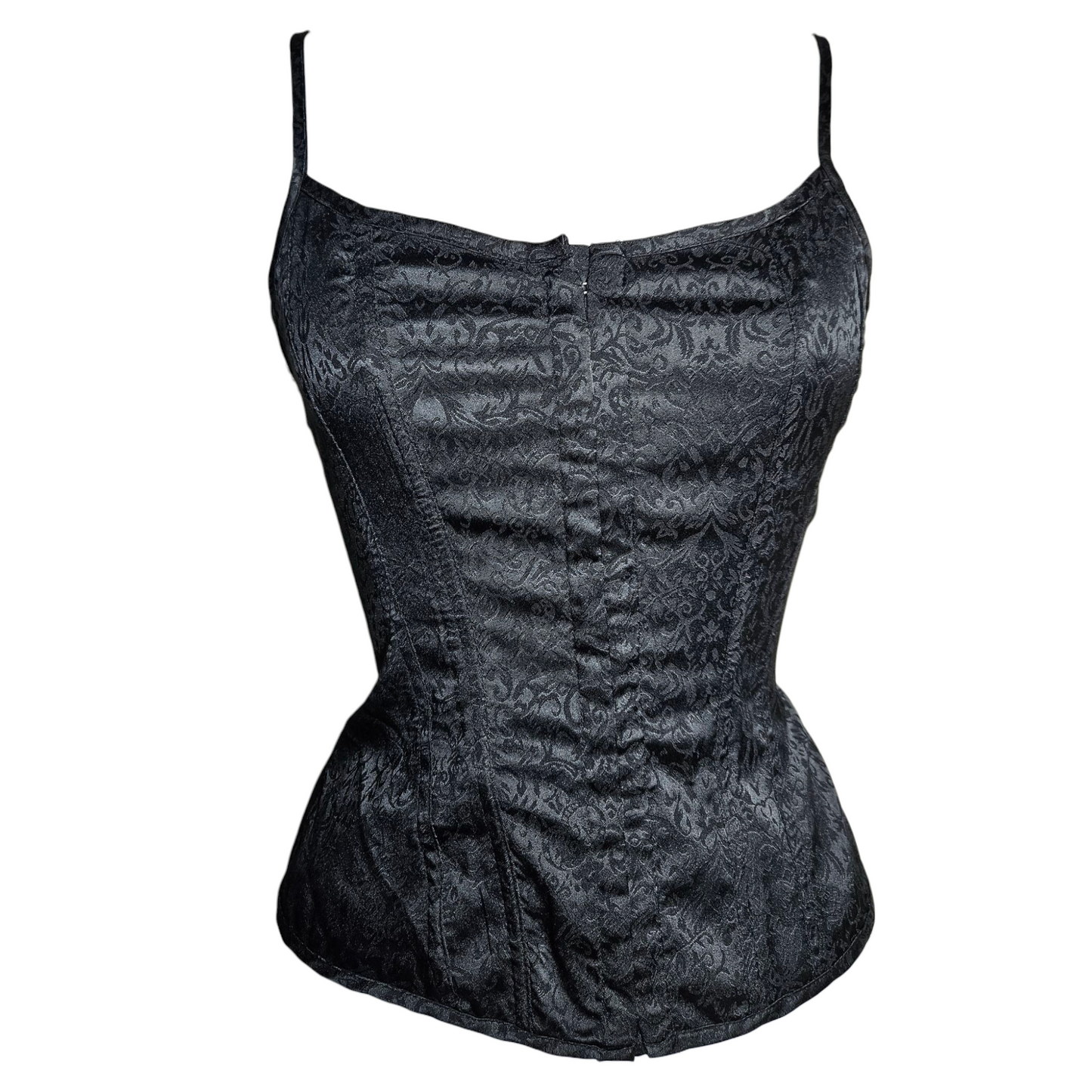 Black top with arabesque pattern