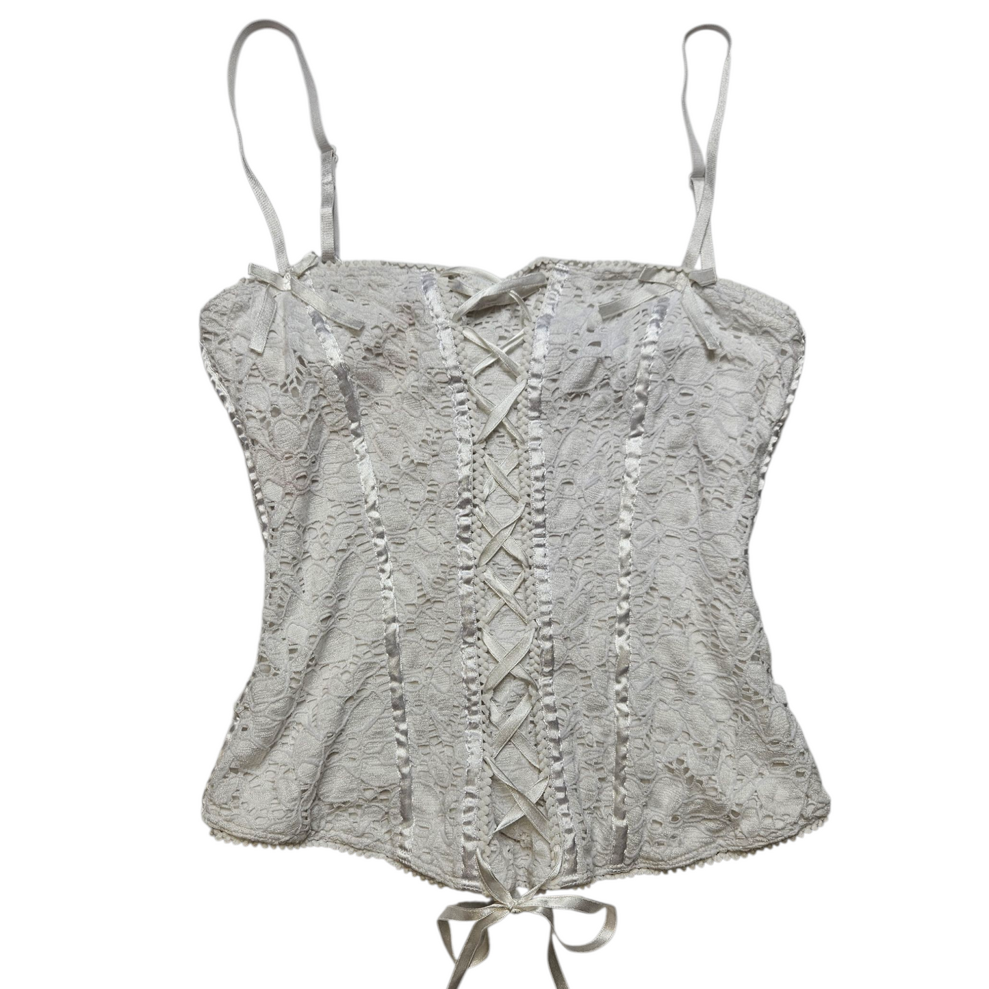 White lace top with lacing