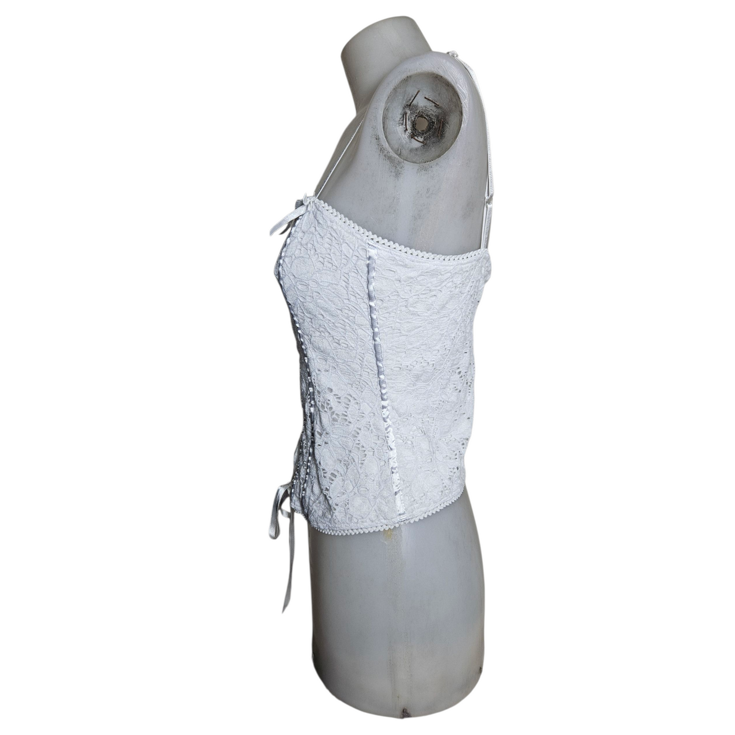 White lace top with lacing
