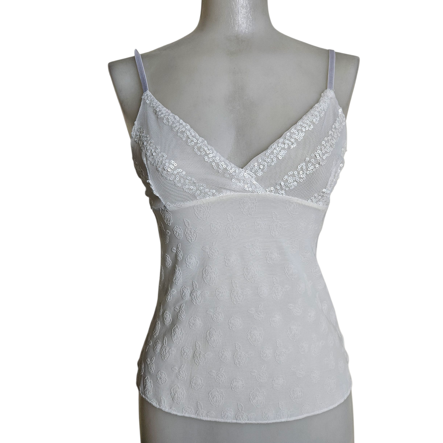 Lingerie-style top in voile