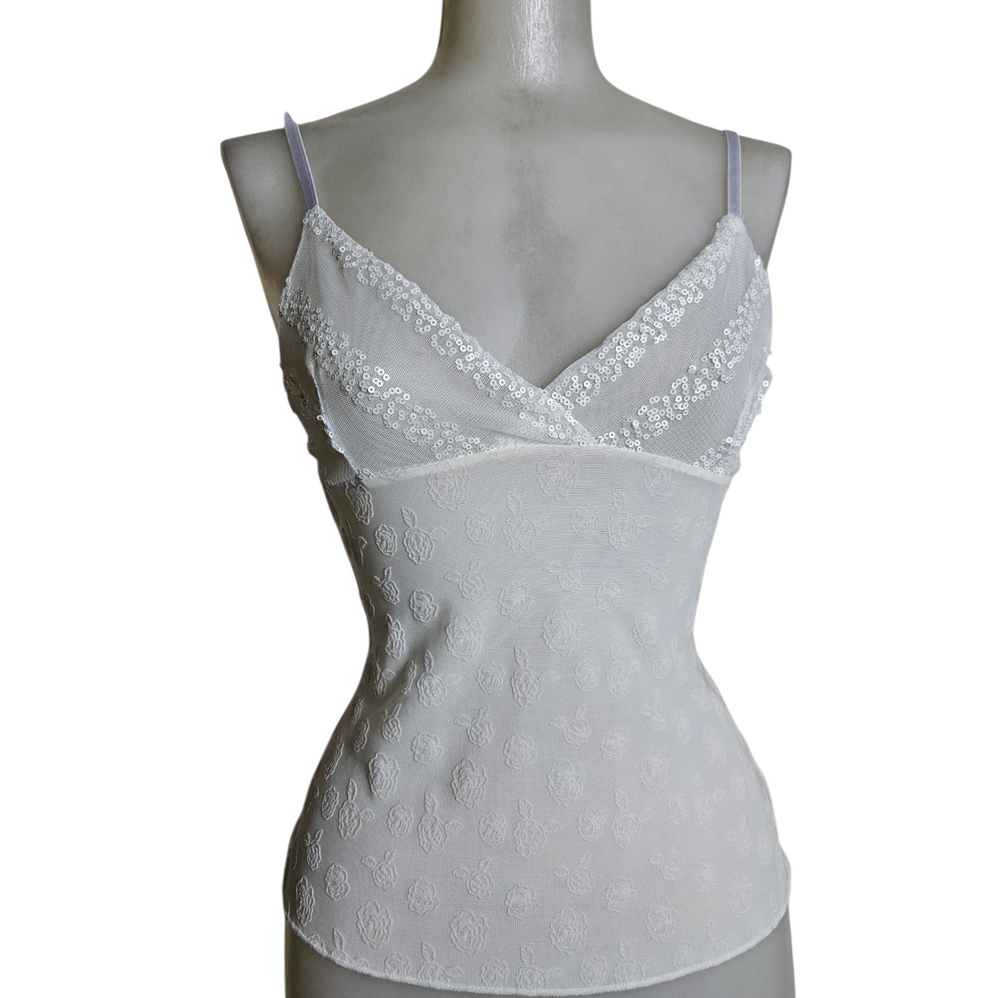 Lingerie-style top in voile