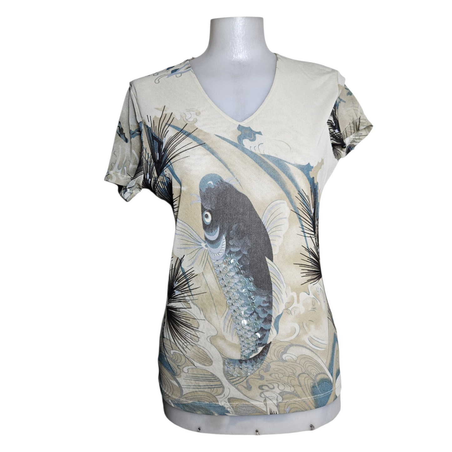 Nature print voile top