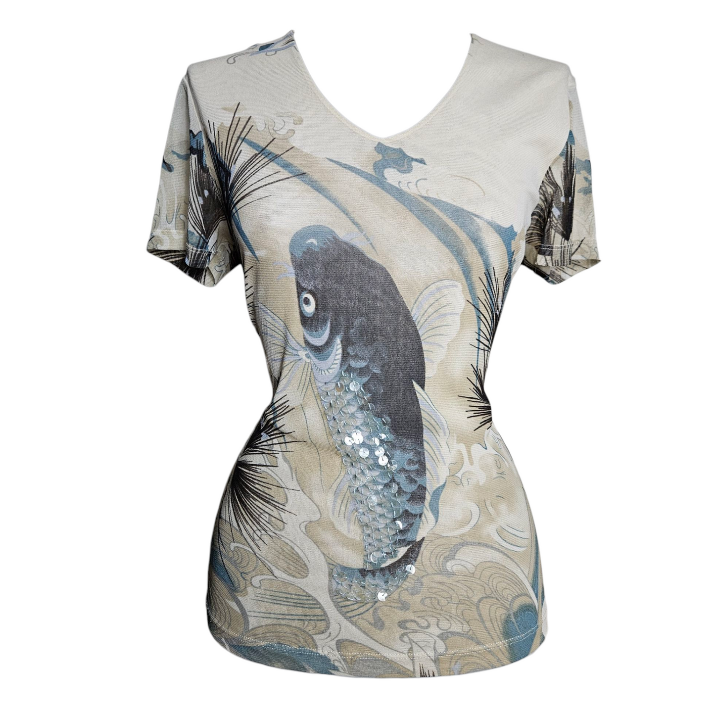 Nature print voile top