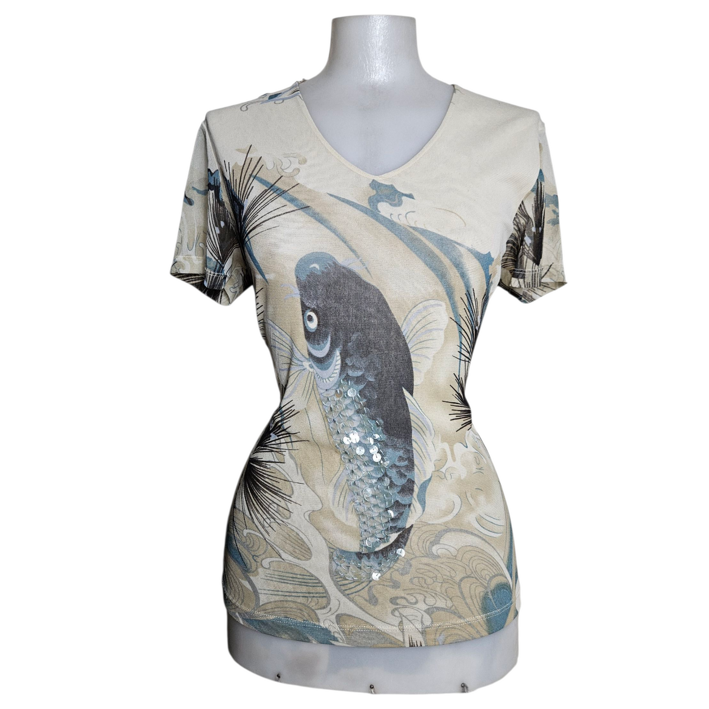 Nature print voile top
