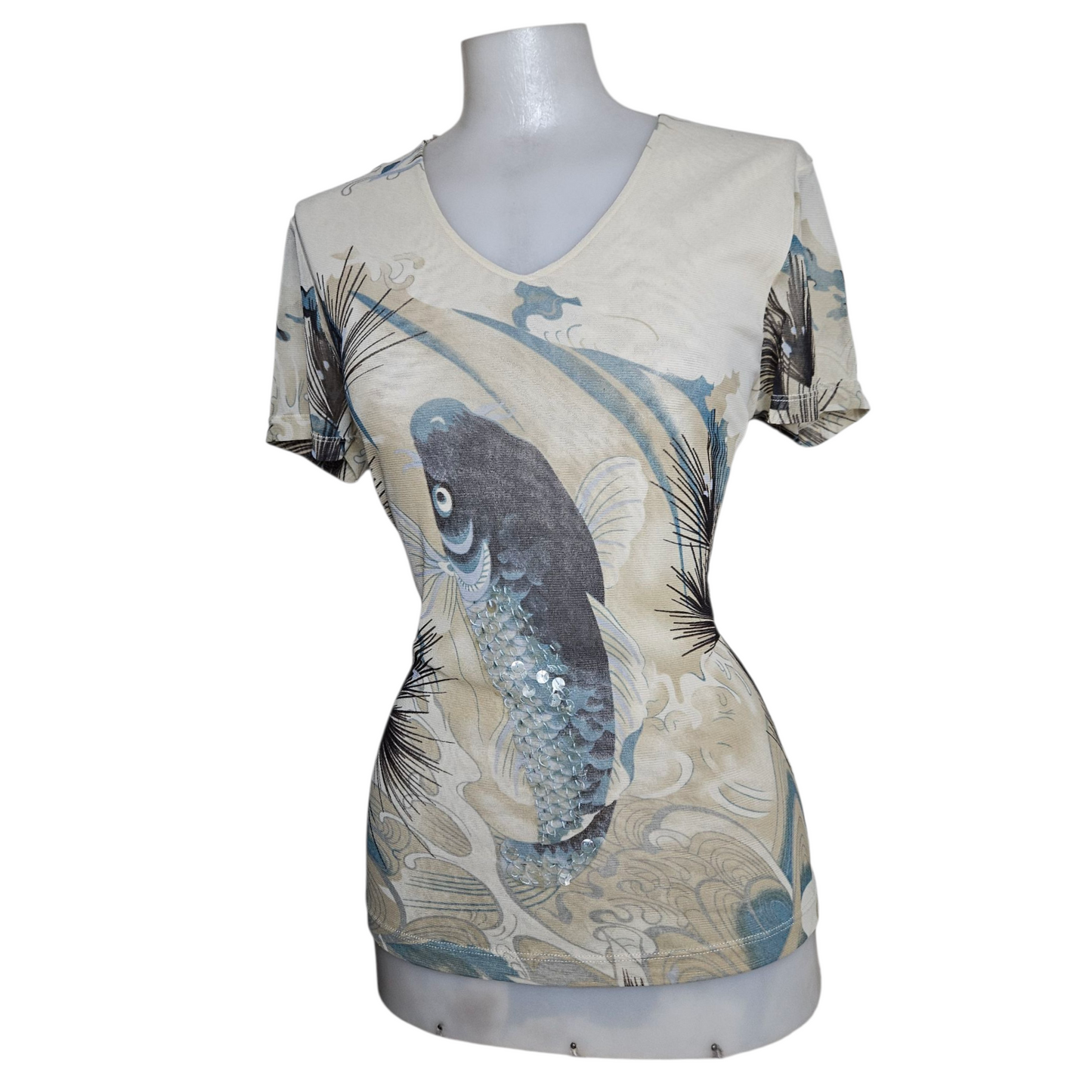 Nature print voile top