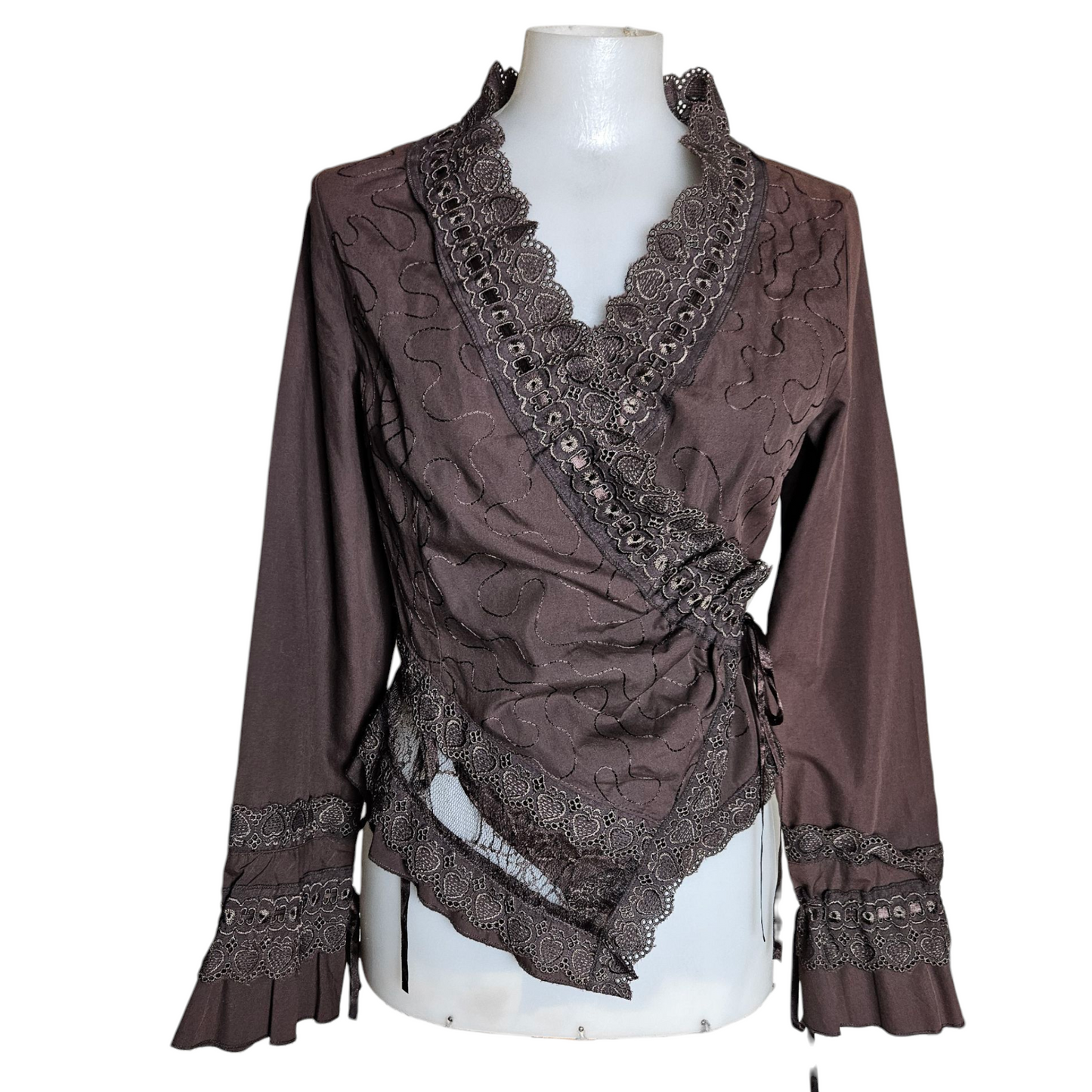 Cache coeur marron texturé