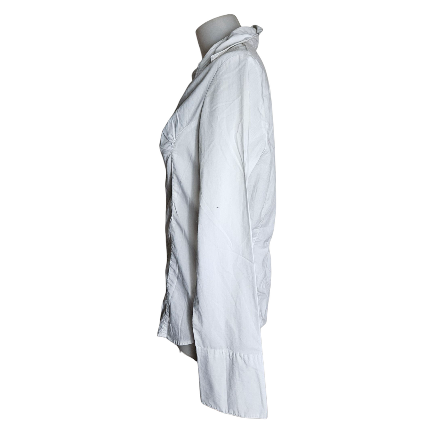 White shirt with hook and eye closure