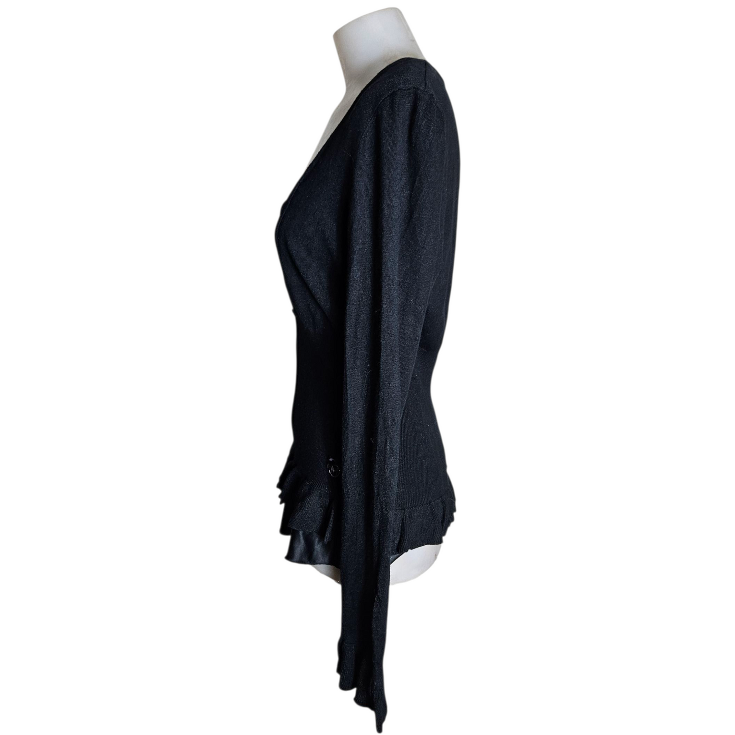 Two-material top with ruffled details