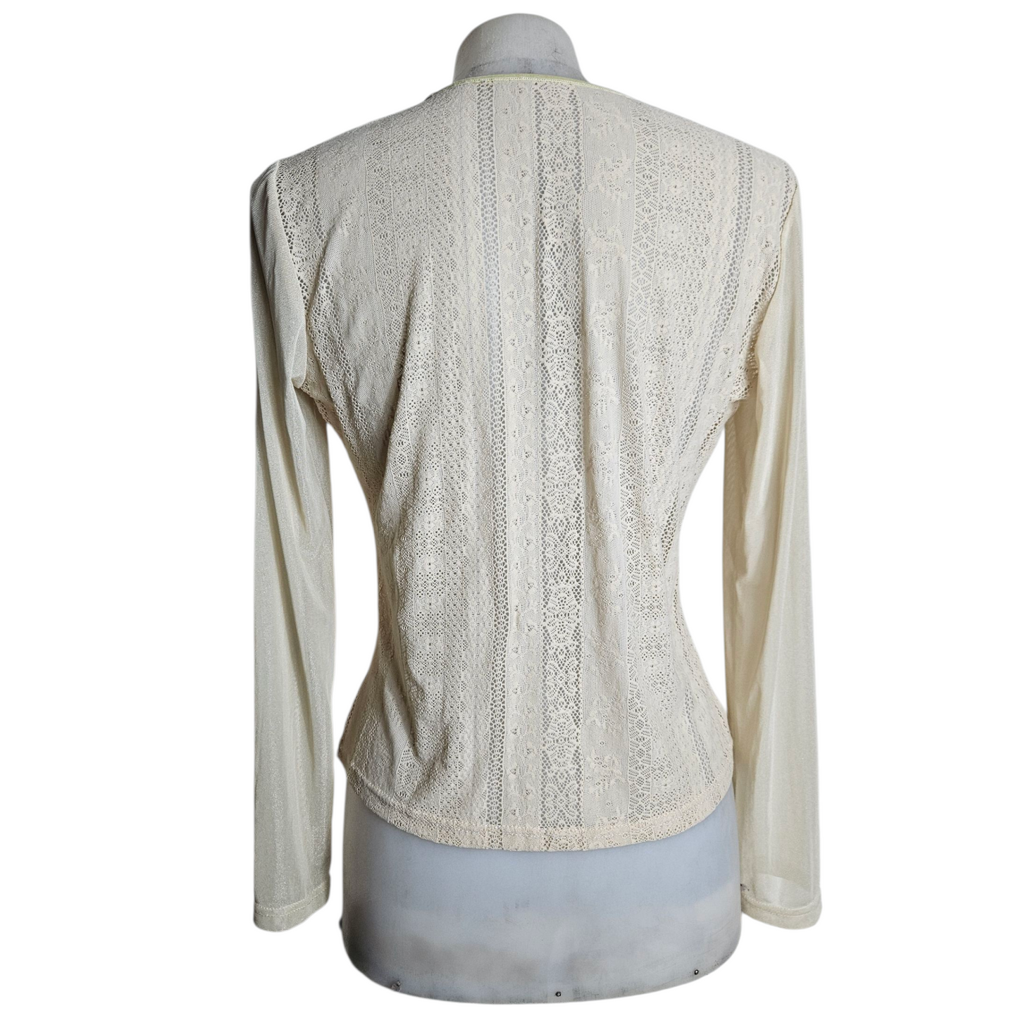 Lace and voile blouse with lacing