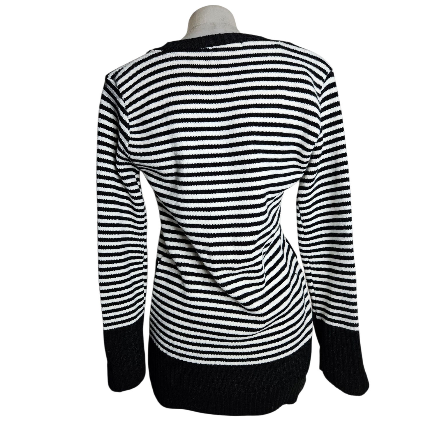 Striped buckle sweater